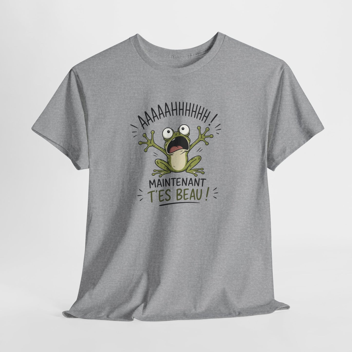 T-Shirt Humoristique Grenouille – Maintenant T’es Beau Tee Shirt Humour Cadeau Drôle Blague Amis Idée Cadeau Original