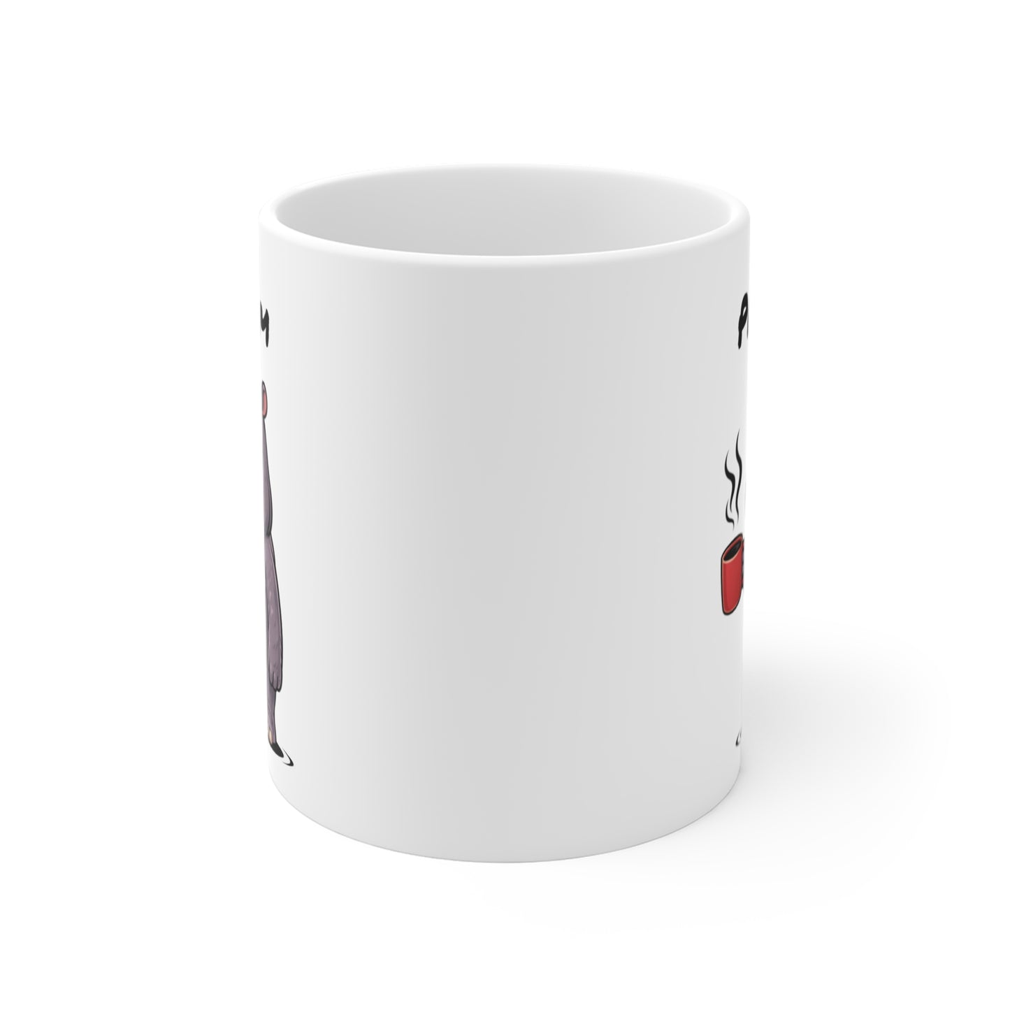 Mug Hippopotame Fatigué Personnalisable 325ml – Tasse Café Humour Animal Drôle Réveil Difficile Travail Bureau