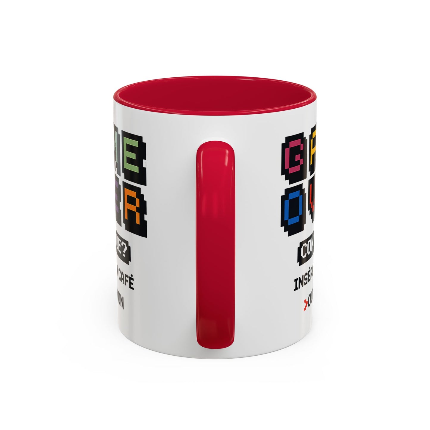 Tasse Gamer Drôle “Game Over Continue Insérer un Café” – Mug Humour Geek Pixel Rétro – Cadeau Gamer Original