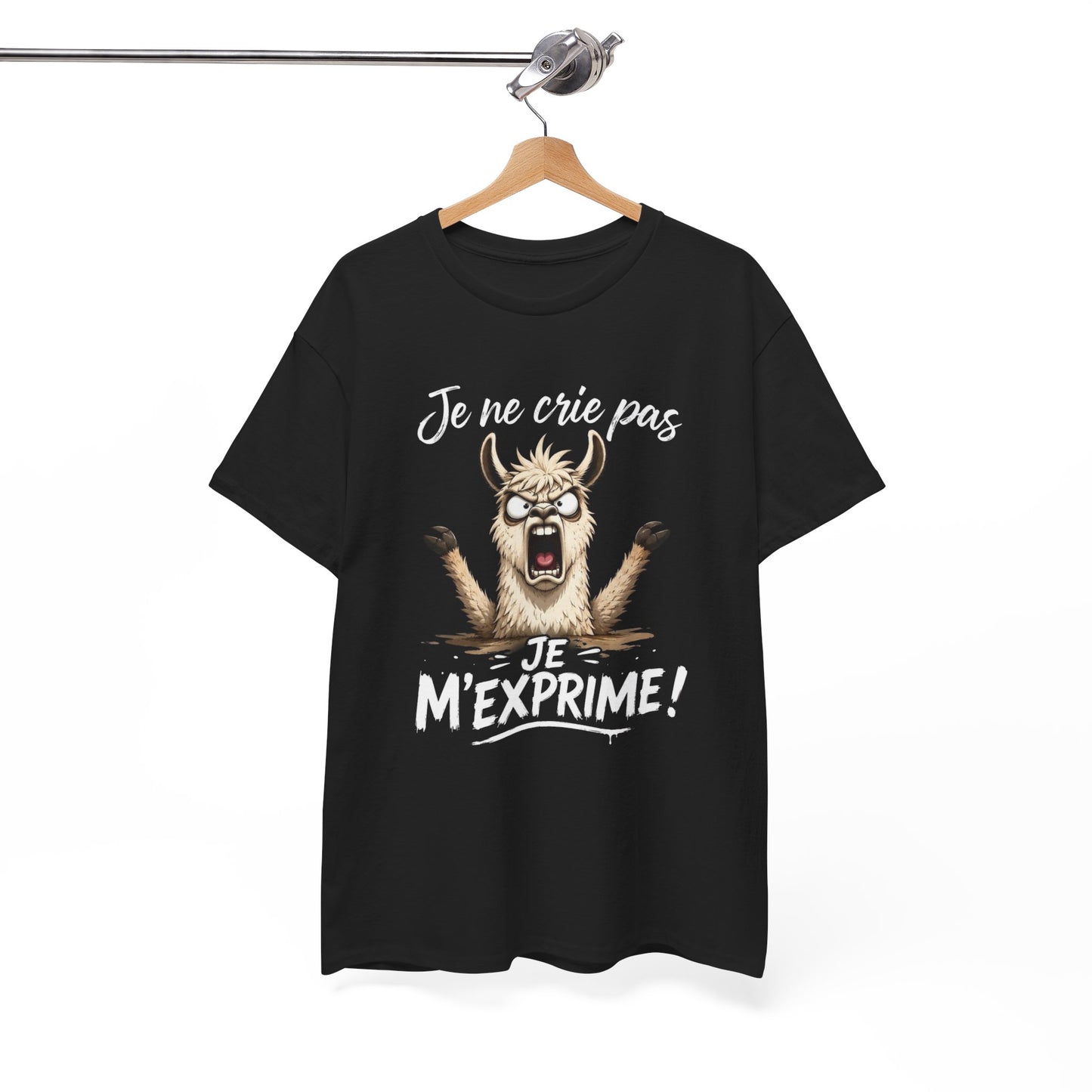 T-Shirt Je Ne Crie Pas Je M’Exprime – Tee Shirt Lama Humoristique – Cadeau Humour Homme Femme