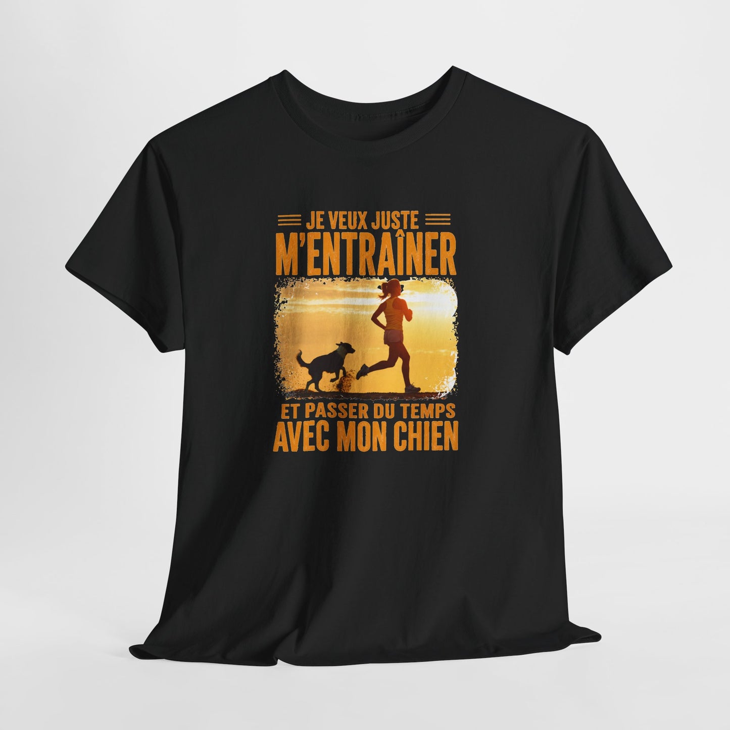 T-Shirt Femme Running avec Chien – Course à Pied Jogging Sport Canin – Cadeau Coureuse Amoureuse des Chiens