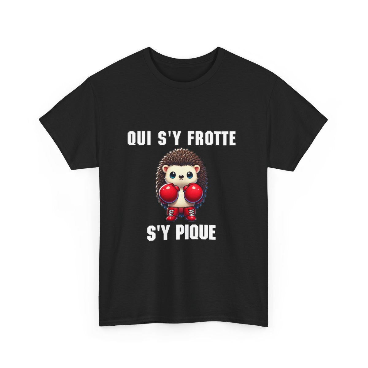 Tee-Shirt Hérisson Boxeur Idée cadeau humour animal animaux Noir - Homme et Femme