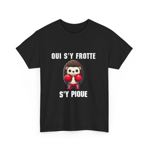 Tee-Shirt Hérisson Boxeur Idée cadeau humour animal animaux Noir - Homme et Femme