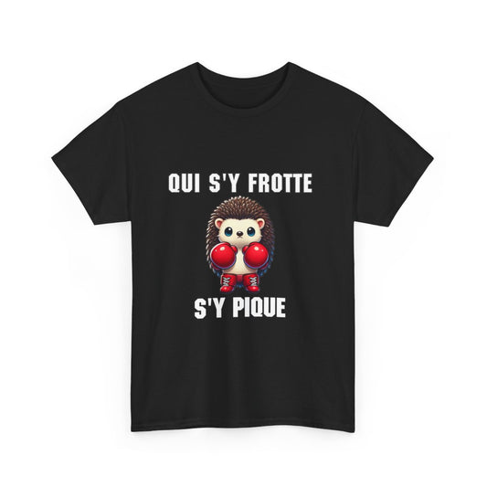 Tee-Shirt Hérisson Boxeur Idée cadeau humour animal animaux Noir - Homme et Femme