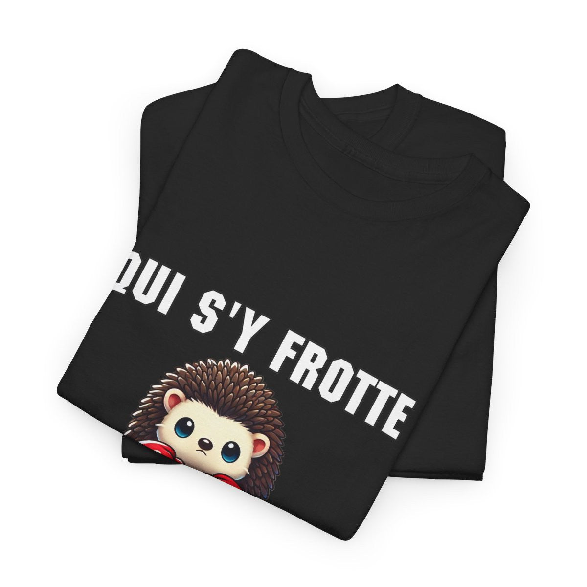 Tee-Shirt Hérisson Boxeur Idée cadeau humour animal animaux Noir - Homme et Femme