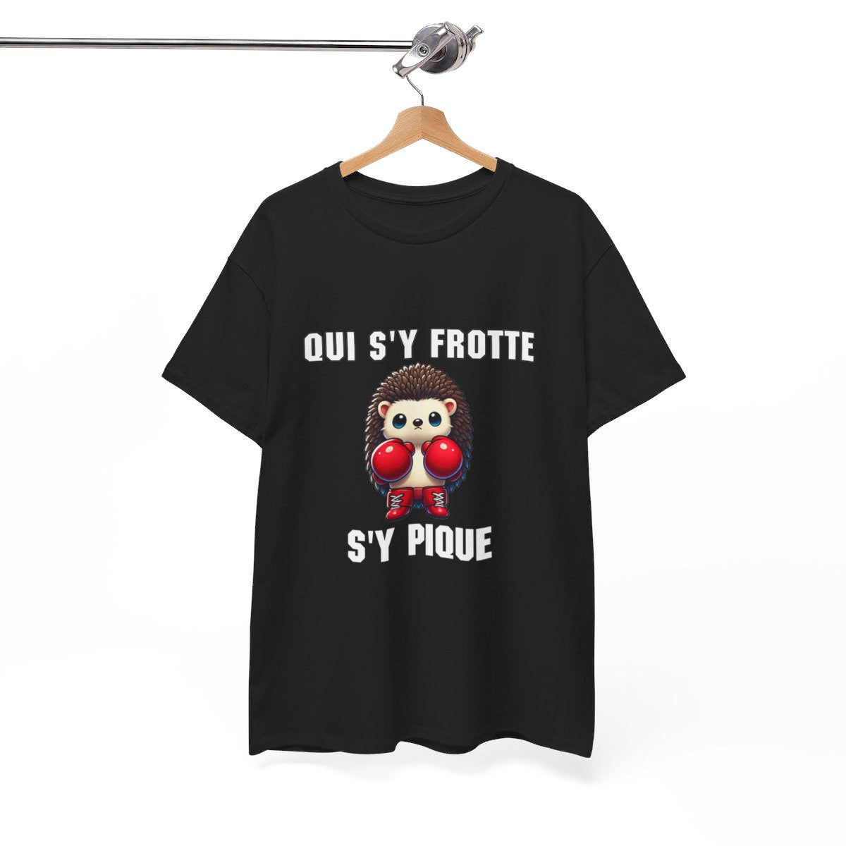 Tee-Shirt Hérisson Boxeur Idée cadeau humour animal animaux Noir - Homme et Femme
