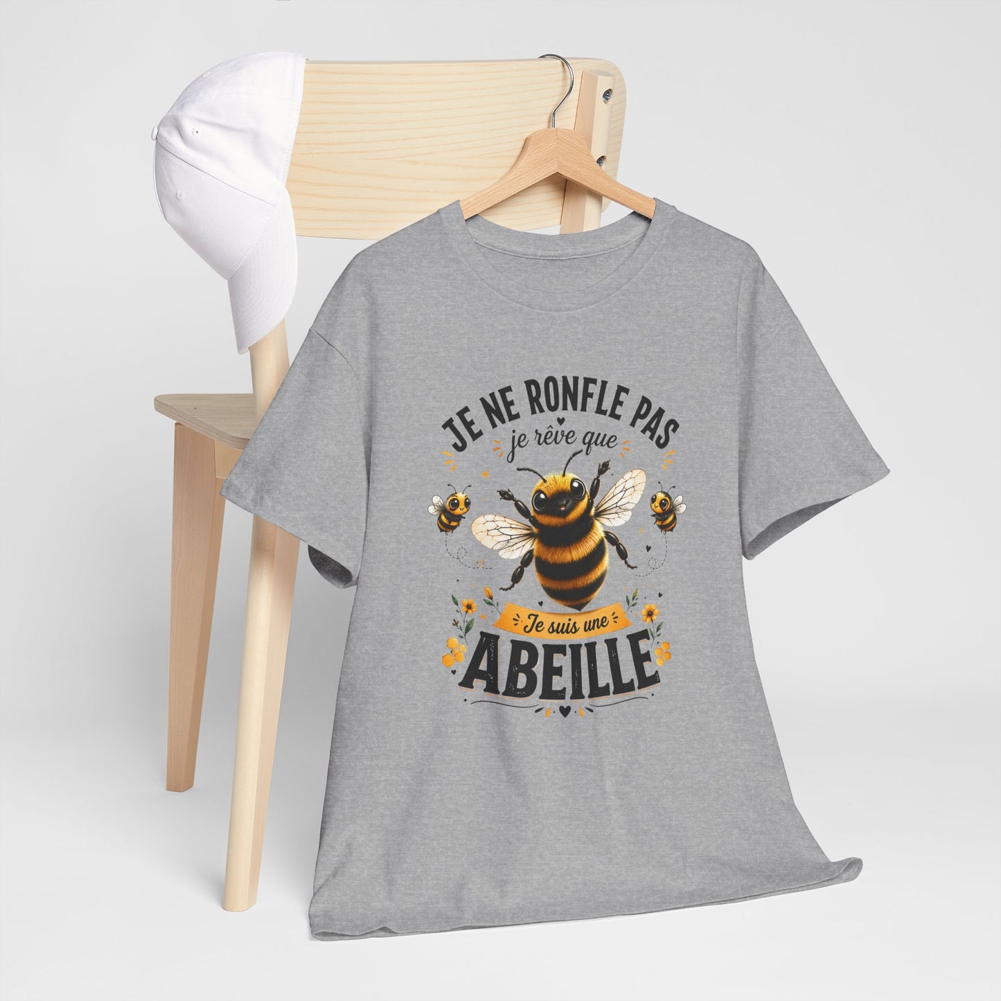 Tee-Shirt Je Ne Ronfle Pas Je Rêve Que Je Suis Une Abeille – Abeille Drôle et Mignonne – Cadeau Humour Homme Femme Adulte Amoureux des Abeilles