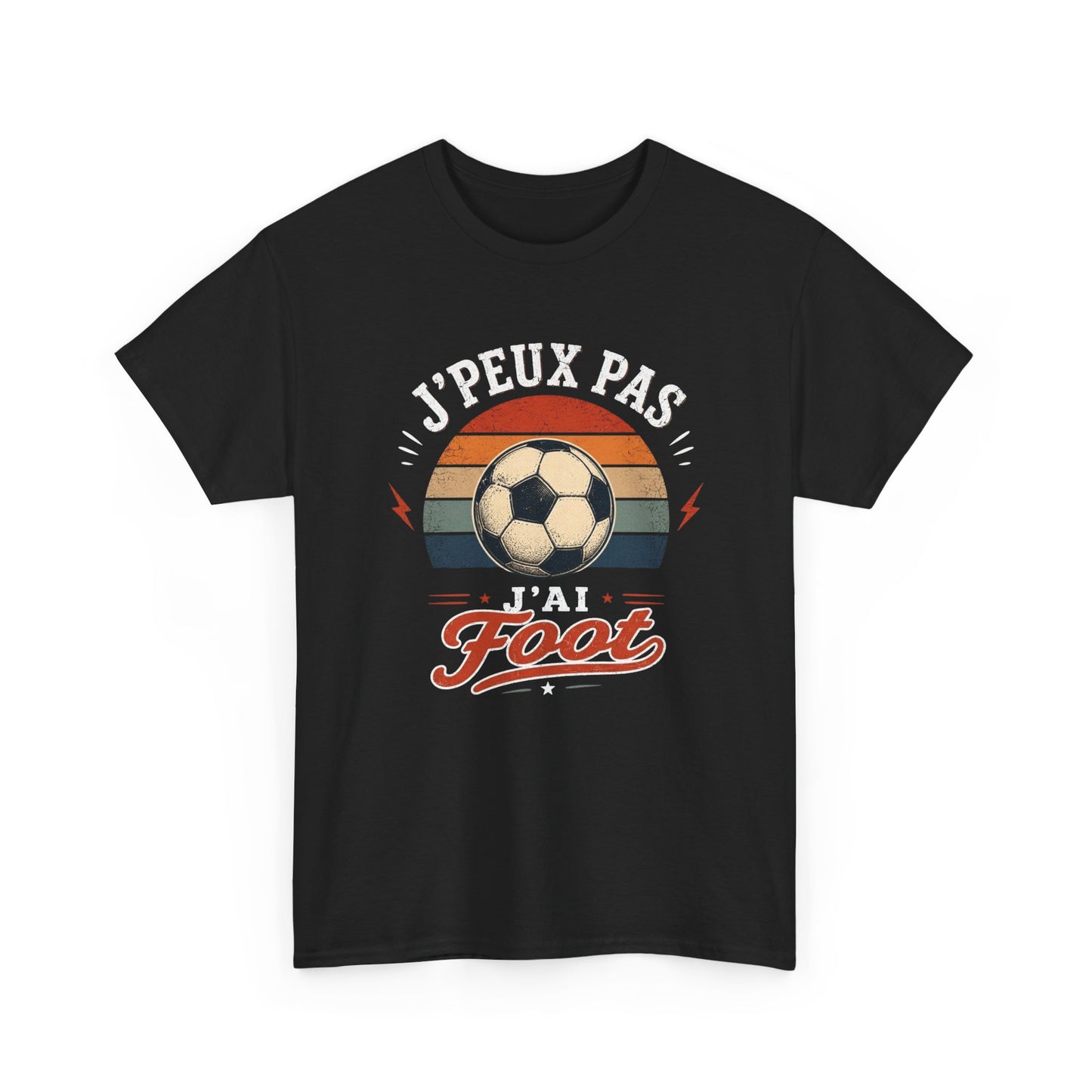 T-Shirt Football Homme Femme – J’Peux Pas J’Ai Foot – Tee Shirt Ballon Football Vintage Supporter Joueur Entraînement Match Cadeau Passion Football