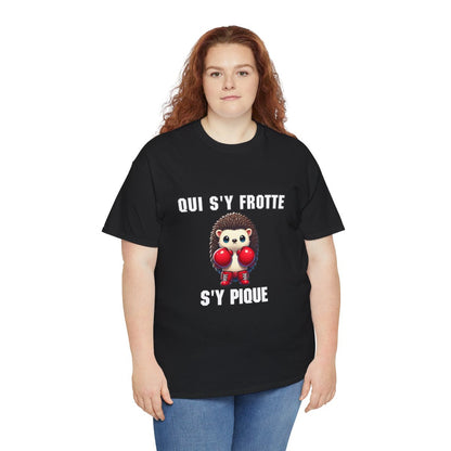 Tee-Shirt Hérisson Boxeur Idée cadeau humour animal animaux Noir - Homme et Femme