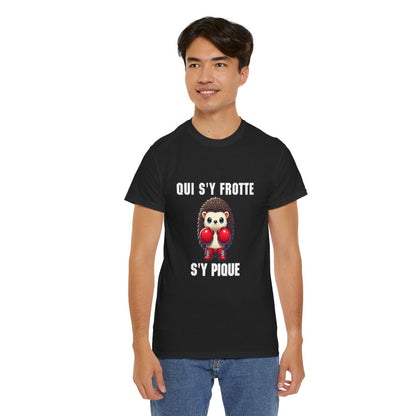 Tee-Shirt Hérisson Boxeur Idée cadeau humour animal animaux Noir - Homme et Femme