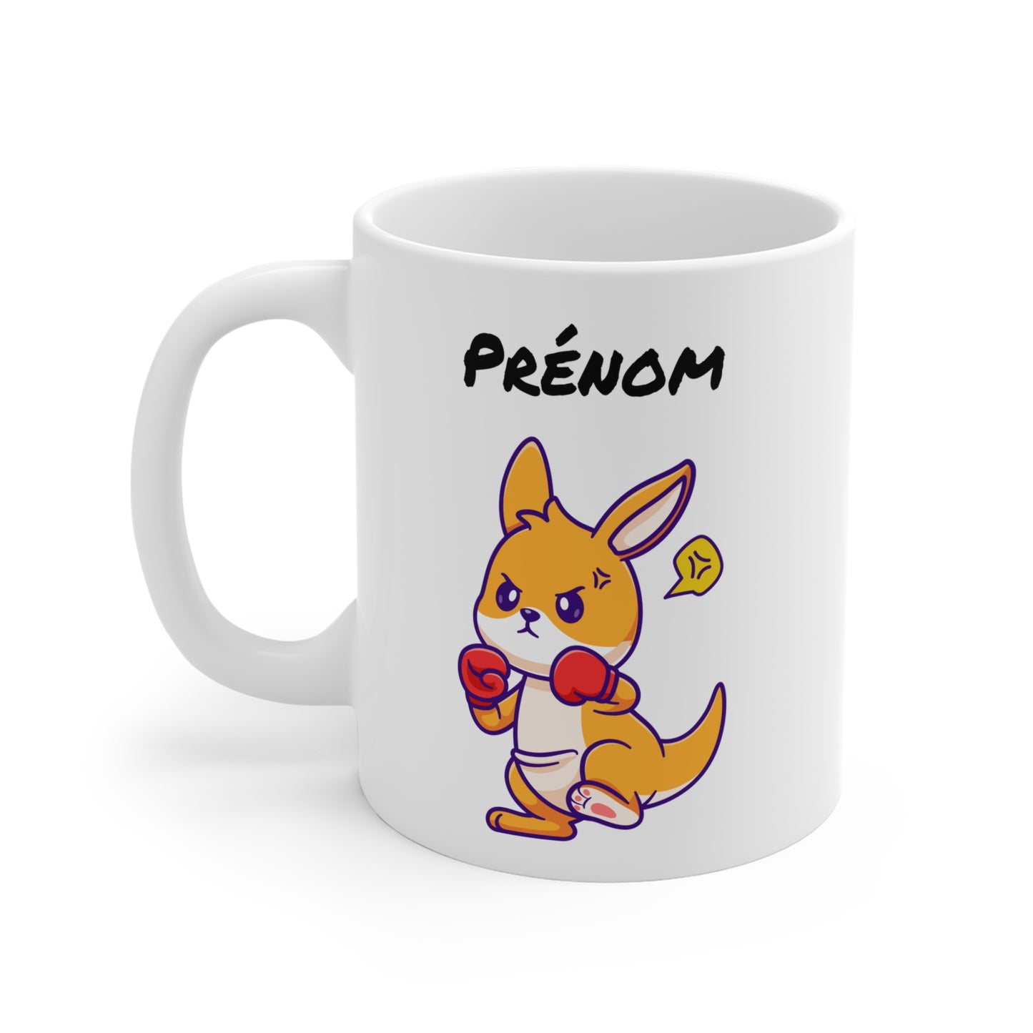 Tasse Personnalisable Kangourou Boxeur – Mug Sportif et Mignon – Cadeau Motivation Humour Céramique 325ml