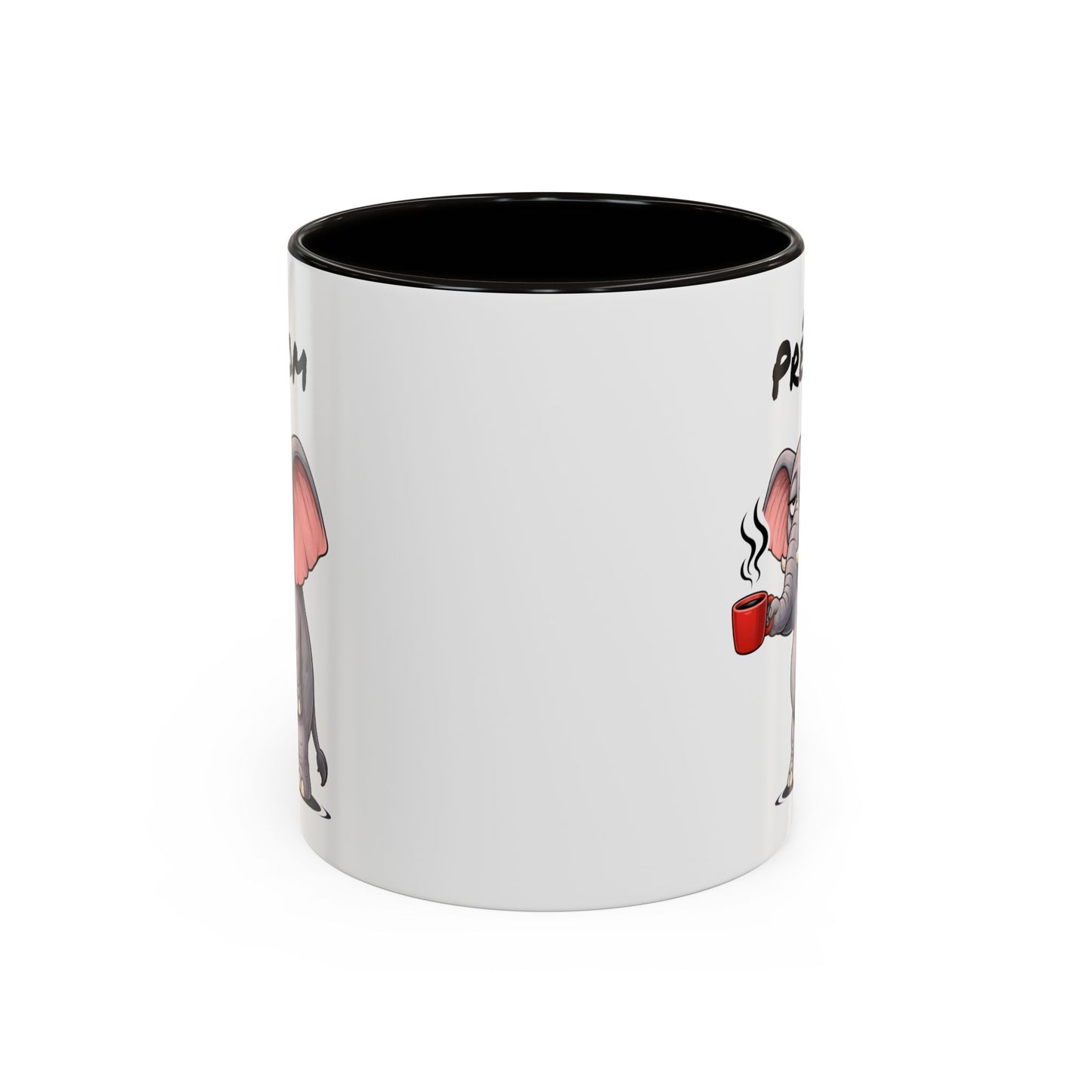 Tasse Éléphant avec Café – Mug Animal Mignon Humoristique – Illustration Éléphant Fatigue 325ml
