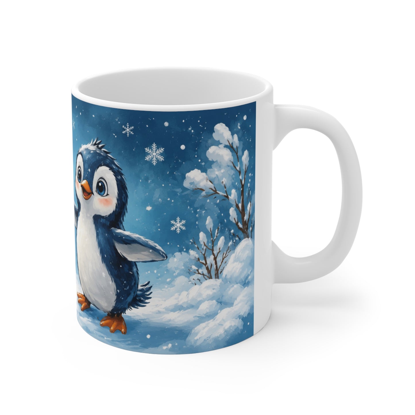 Tasse Reste Calme et Avance à Petits Pas – Mug Pingouin Motivation Hiver – Cadeau Positif Homme Femme 325ml