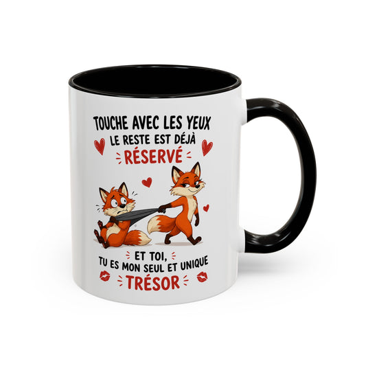 Tasse Renard Couple Humour – Mug Animaux Amoureux Drôle – Cadeau Couple Original 325ml
