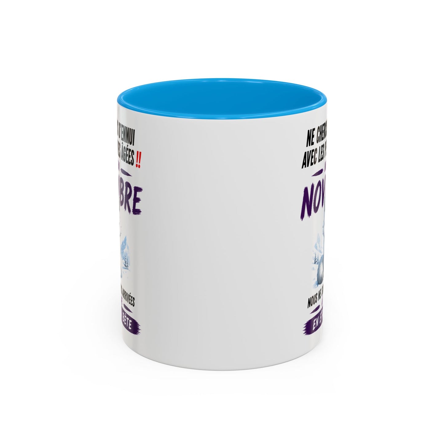 Tasse Humour Personnes Nées en Novembre – Mug Renard Arctique Drôle Senior Retraité – Cadeau Anniversaire Homme Femme 325ml