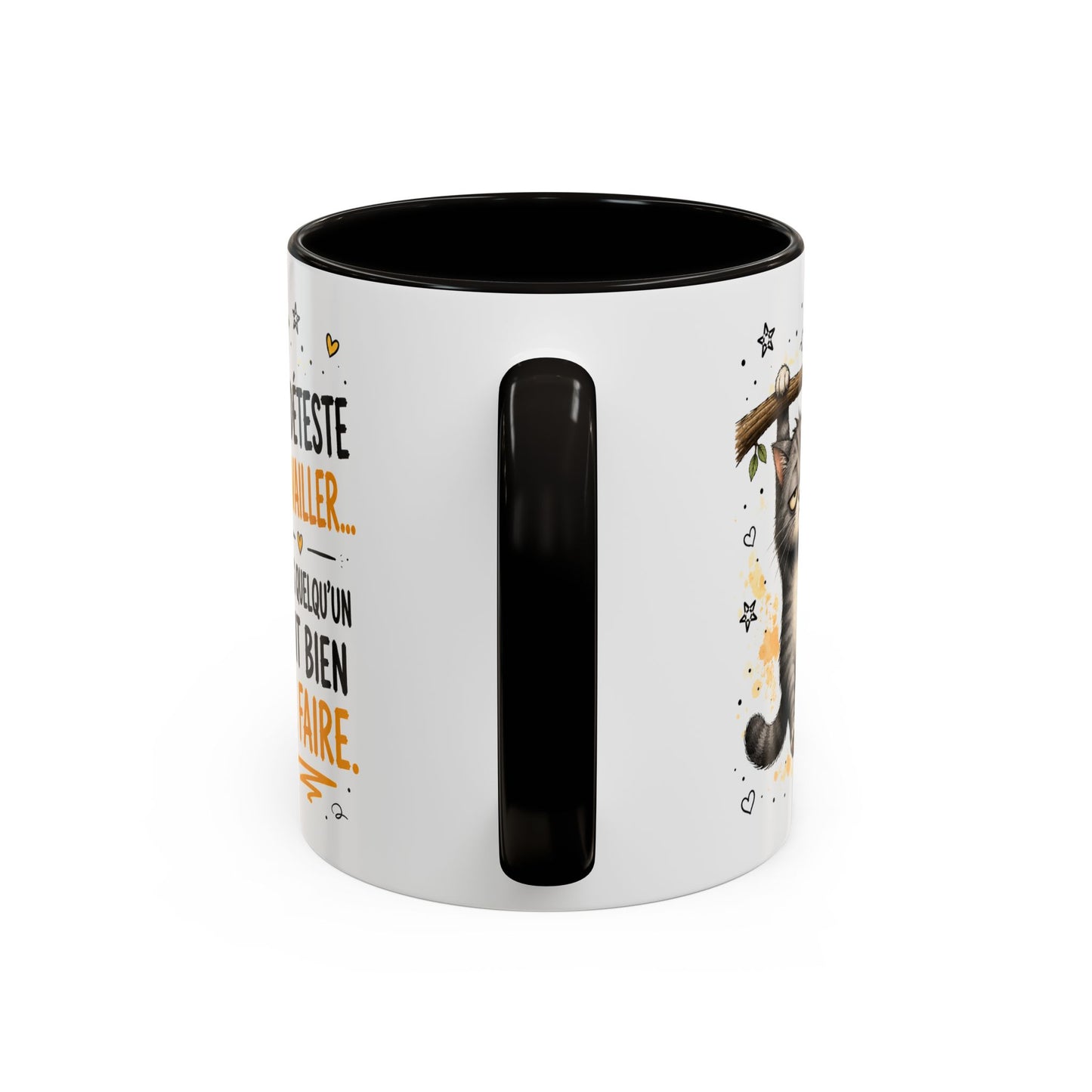 Tasse Chat Drôle Homme Femme – Mug Je déteste travailler mais quelqu'un doit bien le faire – Cadeau Humour Bureau 325 ml