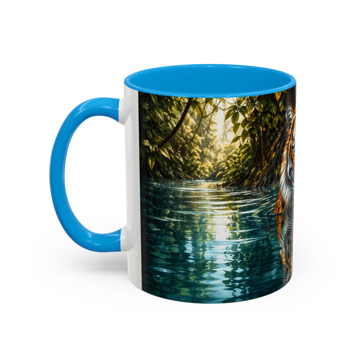Tasse Tigre Jungle – Mug Animal Sauvage avec Reflet Eau – Cadeau Félin Nature Homme Femme 325ml