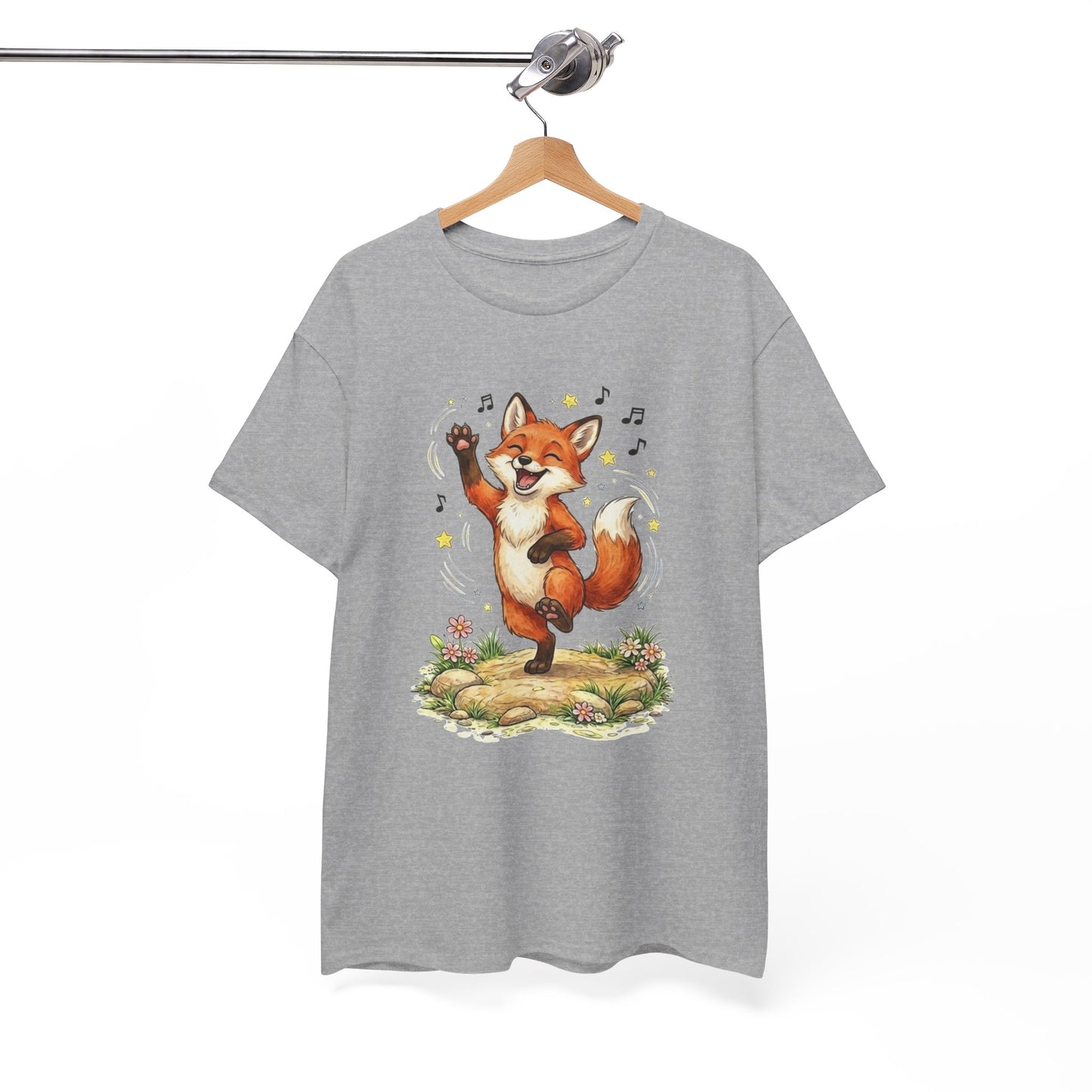 Tee Shirt Homme et Femme Renard Rigolo Dansant Animal Mignon Musique Nature Cadeau Humour