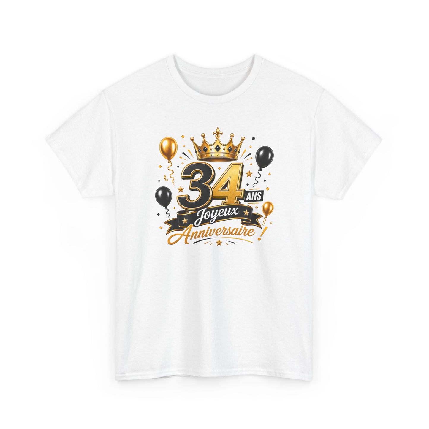 Tee Shirt Anniversaire 34 Ans Homme et Femme Joyeux Anniversaire Cadeau 34 Ans Idée Cadeau Adulte