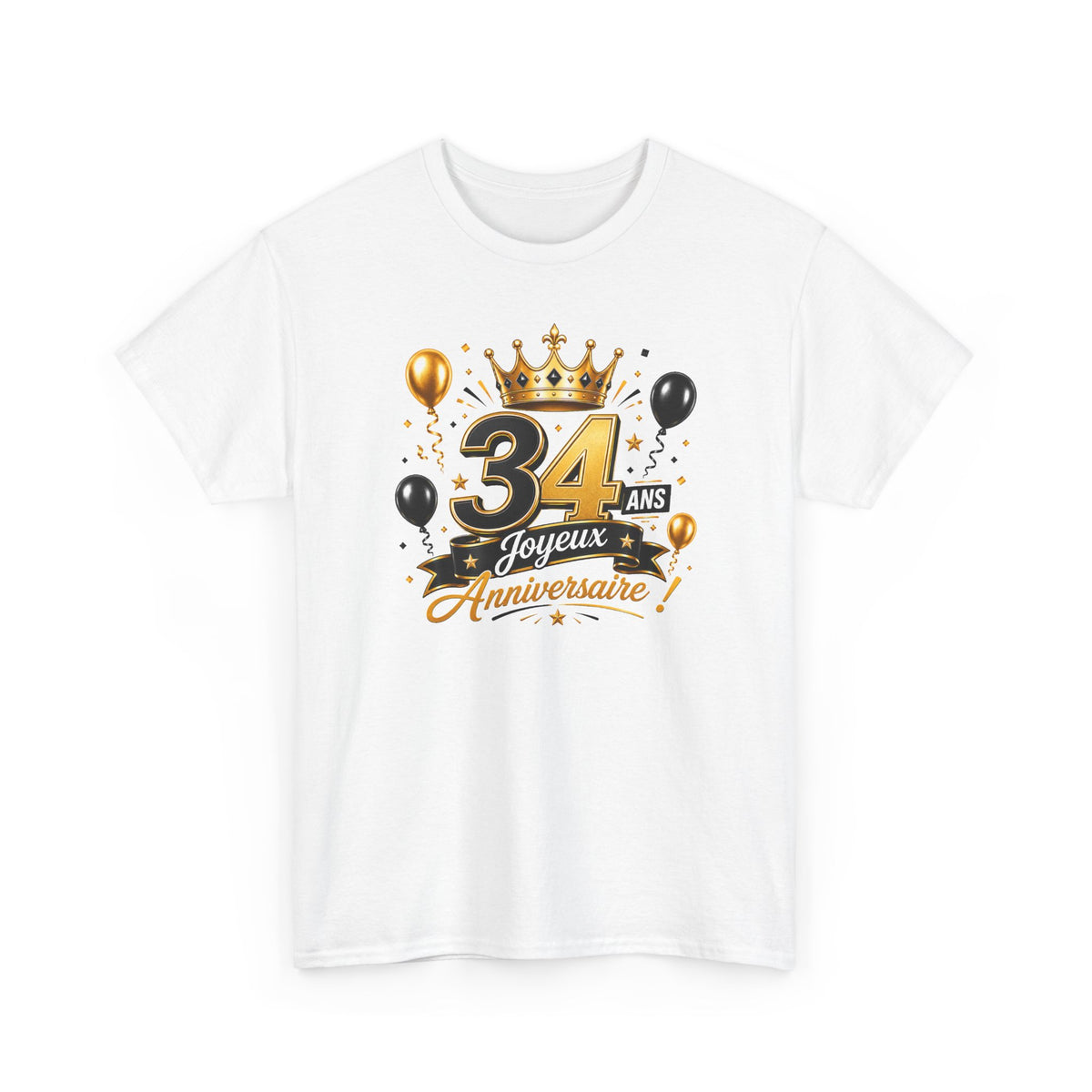 Tee Shirt Anniversaire 34 Ans Homme et Femme Joyeux Anniversaire Cadeau 34 Ans Idée Cadeau Adulte