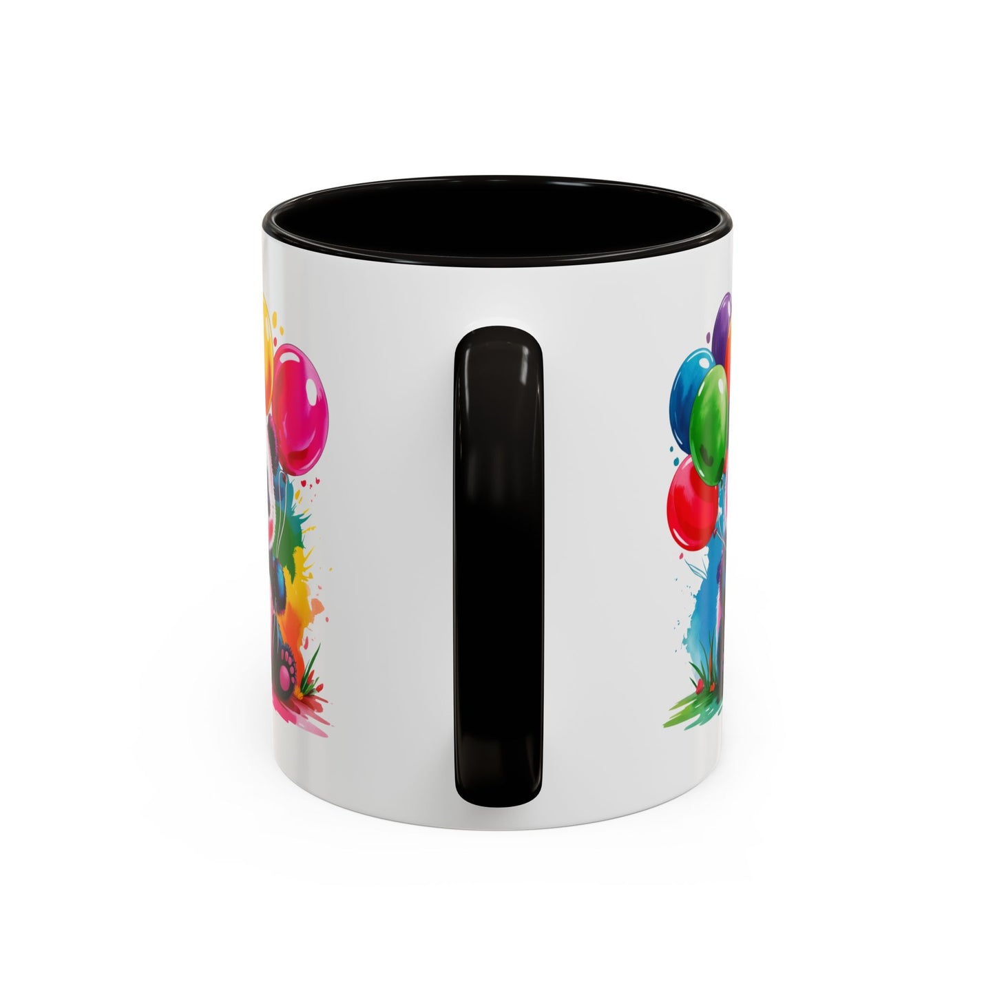 Mug Panda Kawaii avec Ballons Multicolores – Tasse Mignonne Cadeau Anniversaire et Fête – Céramique 325ml
