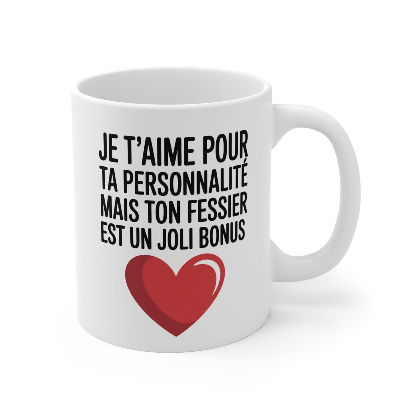 Tasse Céramique 325ml “Je T’Aime pour Ta Personnalité” – Mug Humour Amour Couple – Cadeau Saint-Valentin