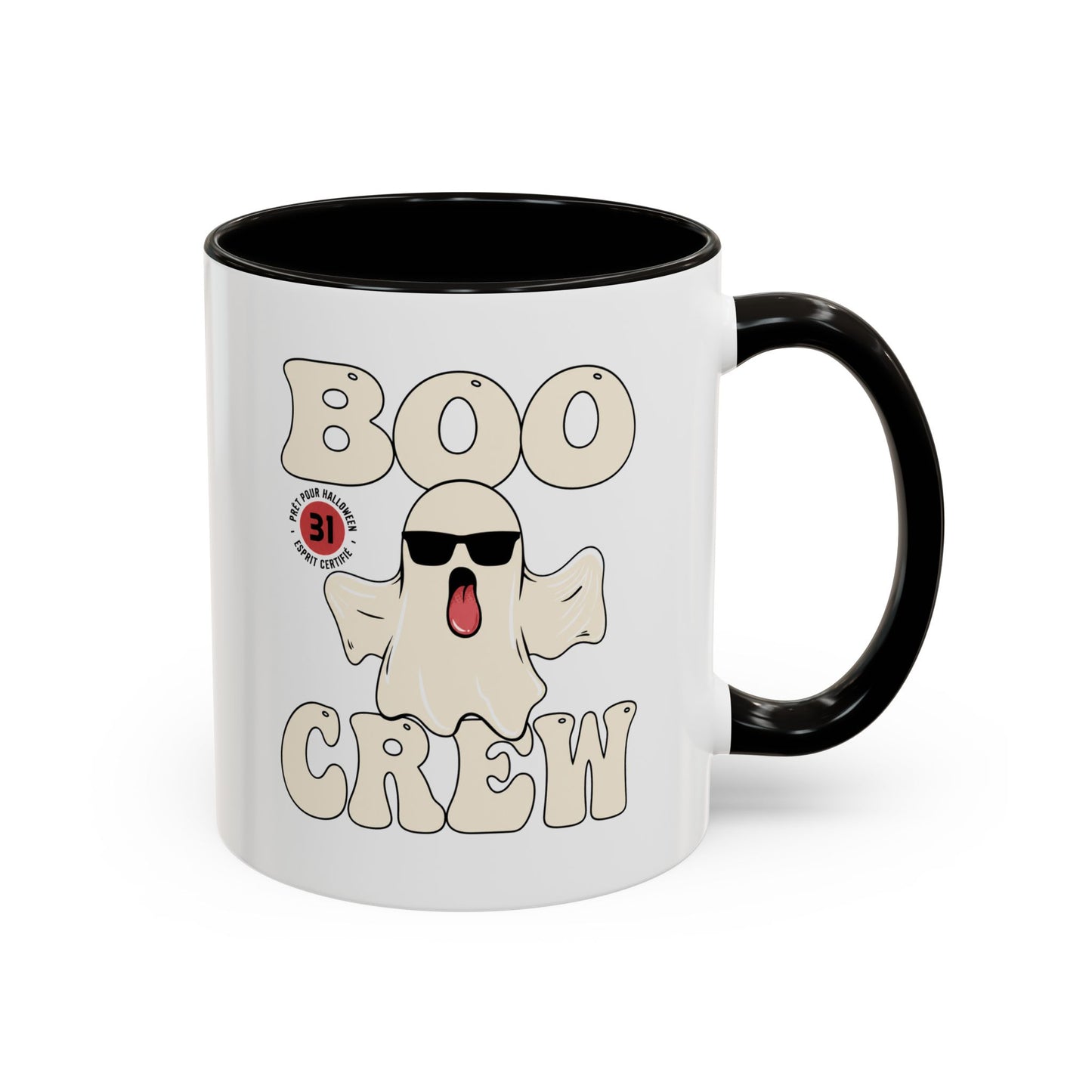 Mug Halloween Fantôme – Tasse Boo Crew – Cadeau Original Homme et Femme, Décoration Effrayante Humour Noir Bleu Rouge