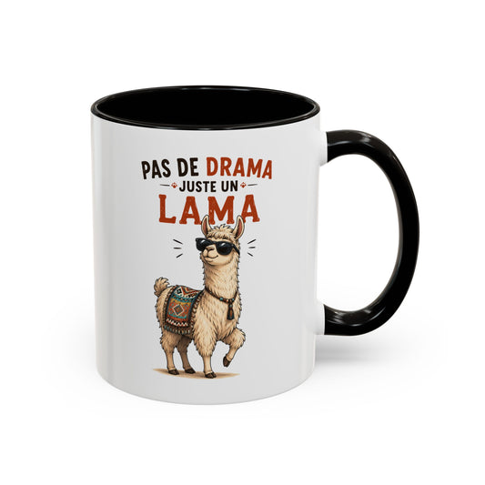 Mug Lama Humoristique – Tasse Animaux Drôle – Cadeau Original Homme et Femme, Ami Collègue Noir Bleu Rouge