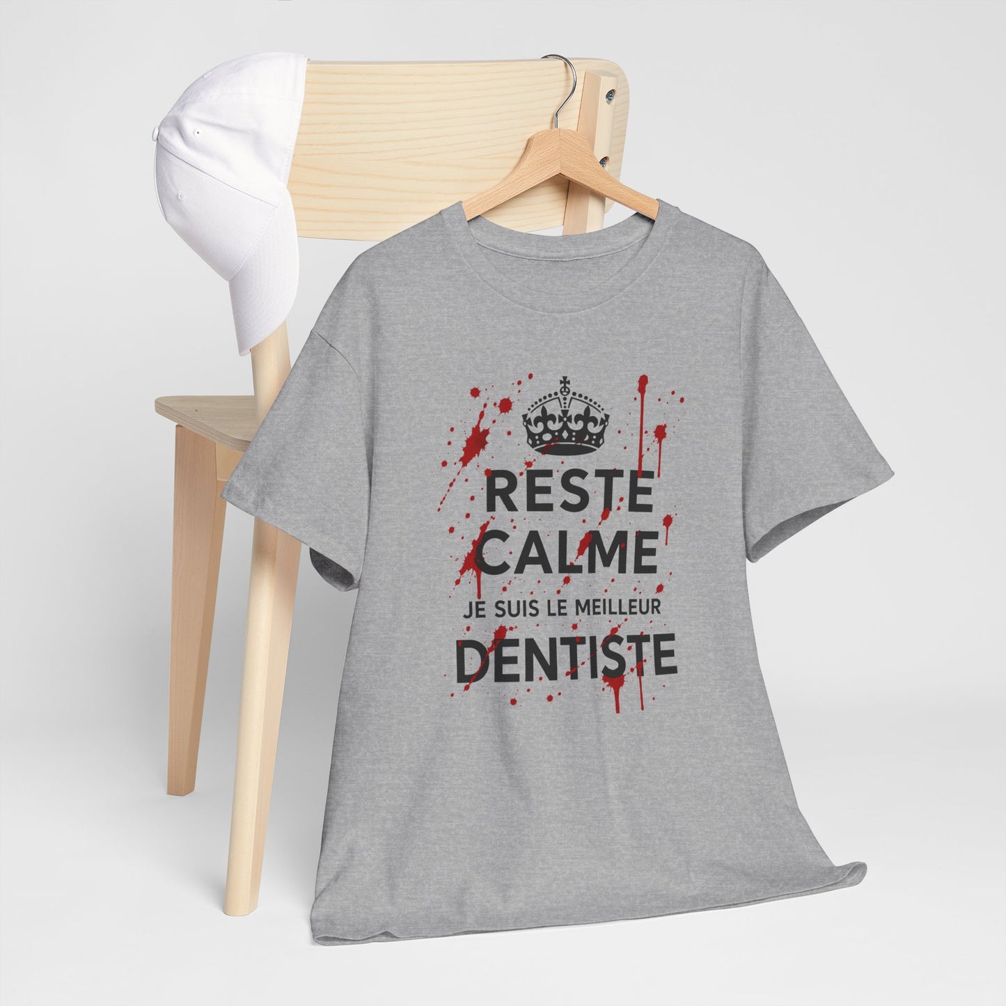 Tee-Shirt Reste Calme Je Suis Le Meilleur Dentiste – Cadeau Dentiste Humour Profession Dentaire Homme Femme Adulte Cabinet Dentaire