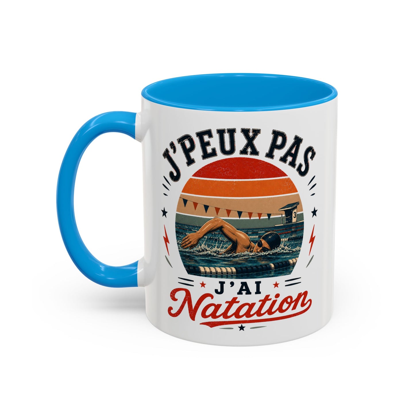 Tasse J’Peux Pas J’Ai Natation – Mug Nageur Vintage Humoristique – Cadeau Passion Natation Homme Femme 325ml