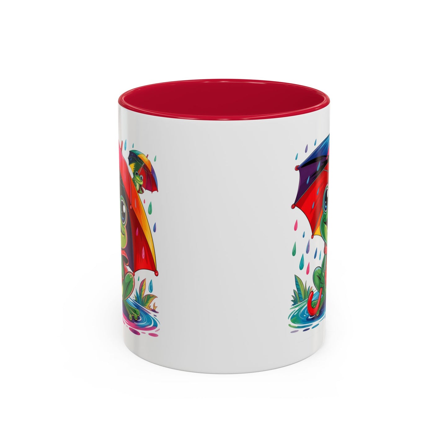 Mug Grenouille Sous la Pluie – Tasse Colorée Parapluie Arc-en-Ciel – Cadeau Fun et Mignon – Céramique 325ml