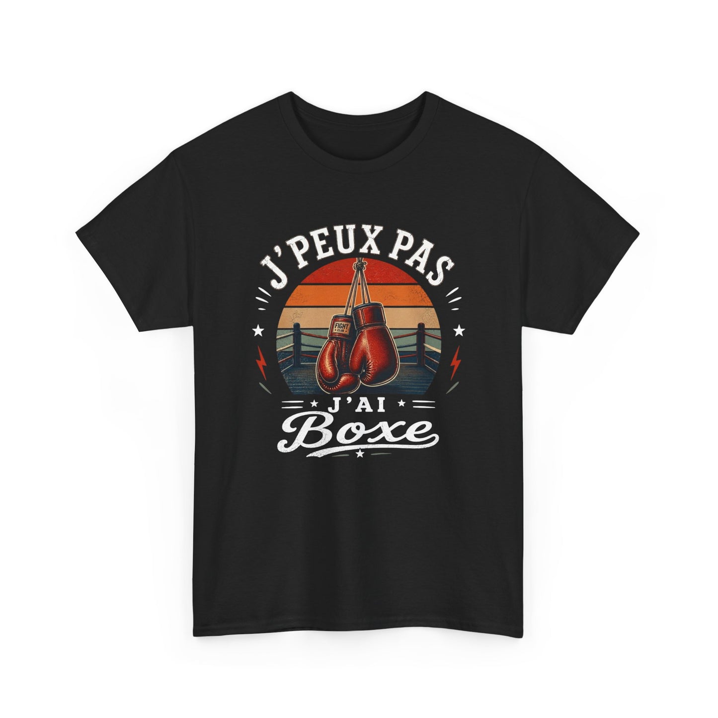 T-Shirt Boxe Homme Femme – J’Peux Pas J’Ai Boxe – Tee Shirt Boxeur Boxeuse Vintage Gants Ring Entraînement Sport de Combat Cadeau Passion Boxe