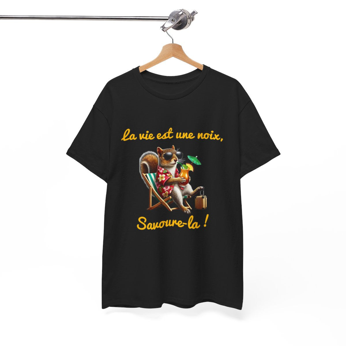 Tee-Shirt La Vie est une Noix, Savoure-la ! Écureuil animal animaux idée cadeau humour drôle pour homme et femme