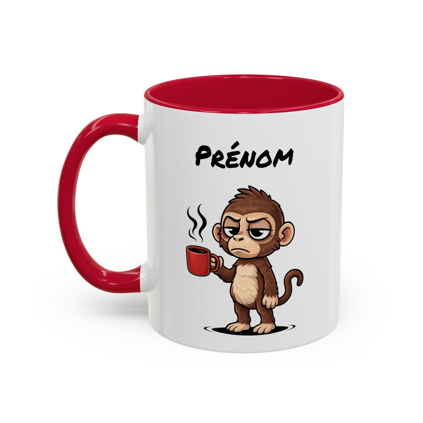 Mug Singe Fatigué Personnalisable 325ml – Tasse Café Humour Animal Drôle Réveil Difficile Bureau Travail