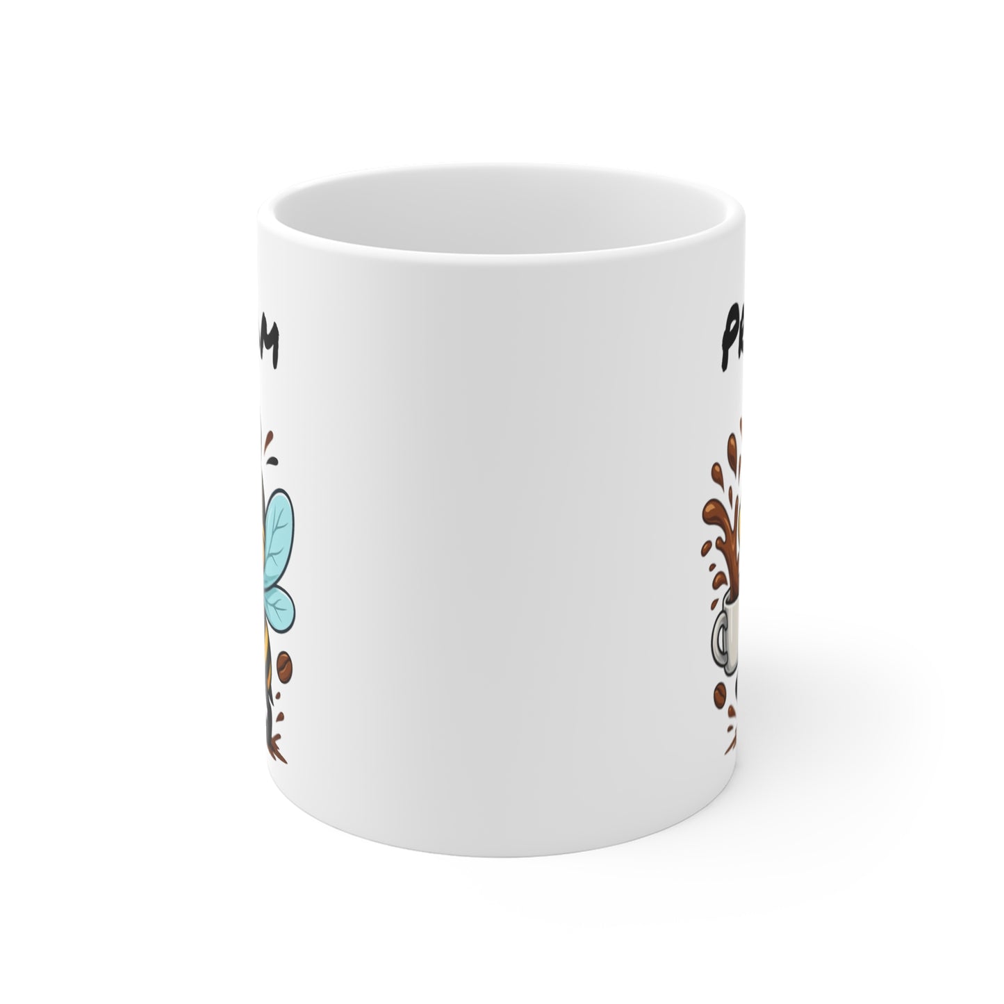 Tasse Personnalisable Abeille Café – Mug Prénom Cartoon – Cadeau Original Amateur de Café 325ml