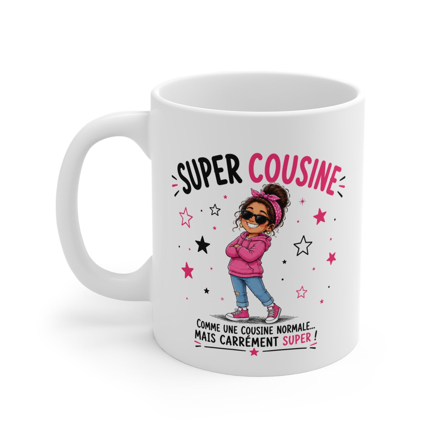 Mug Super Cousine – Tasse Cadeau Originale pour Cousine – Idée Cadeau Anniversaire Noël Femme