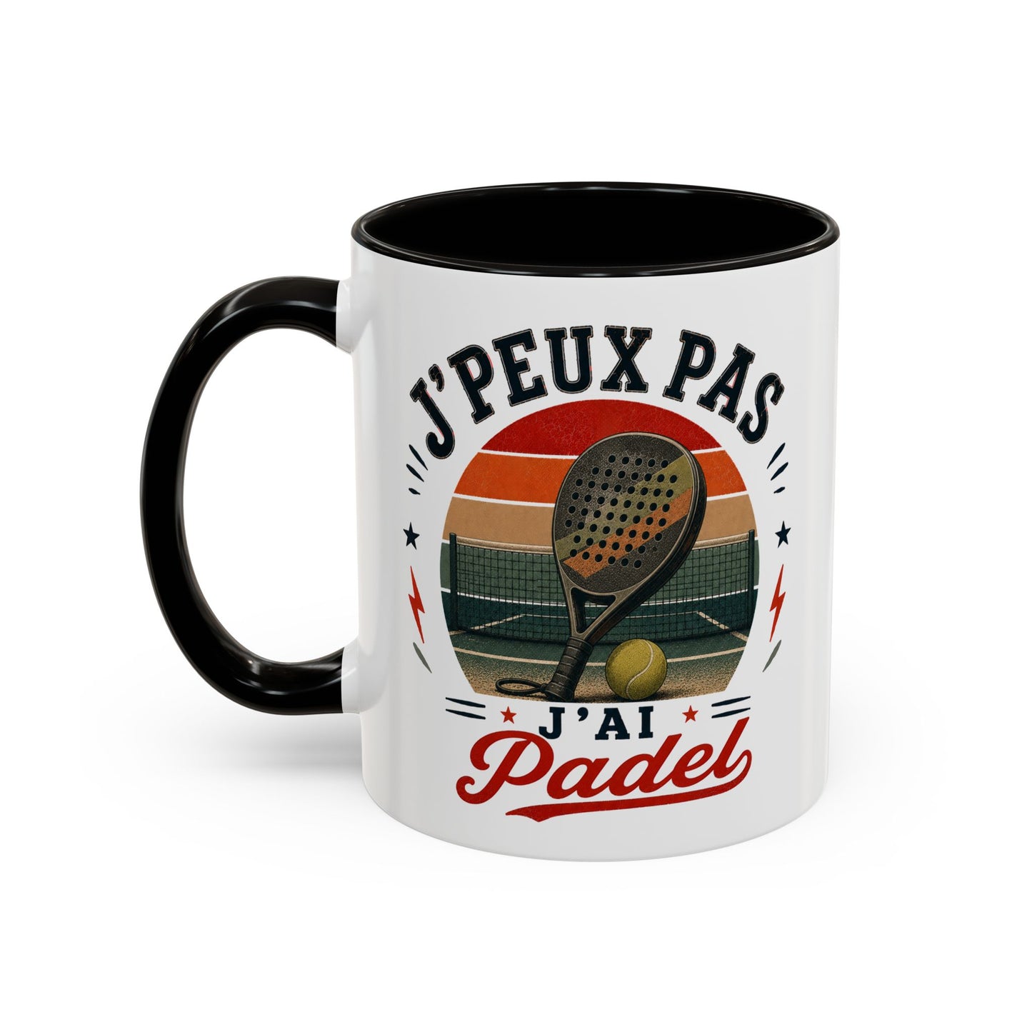 Tasse J’Peux Pas J’Ai Padel – Mug Humour Joueur de Padel Vintage – Cadeau Sport Homme Femme 325ml
