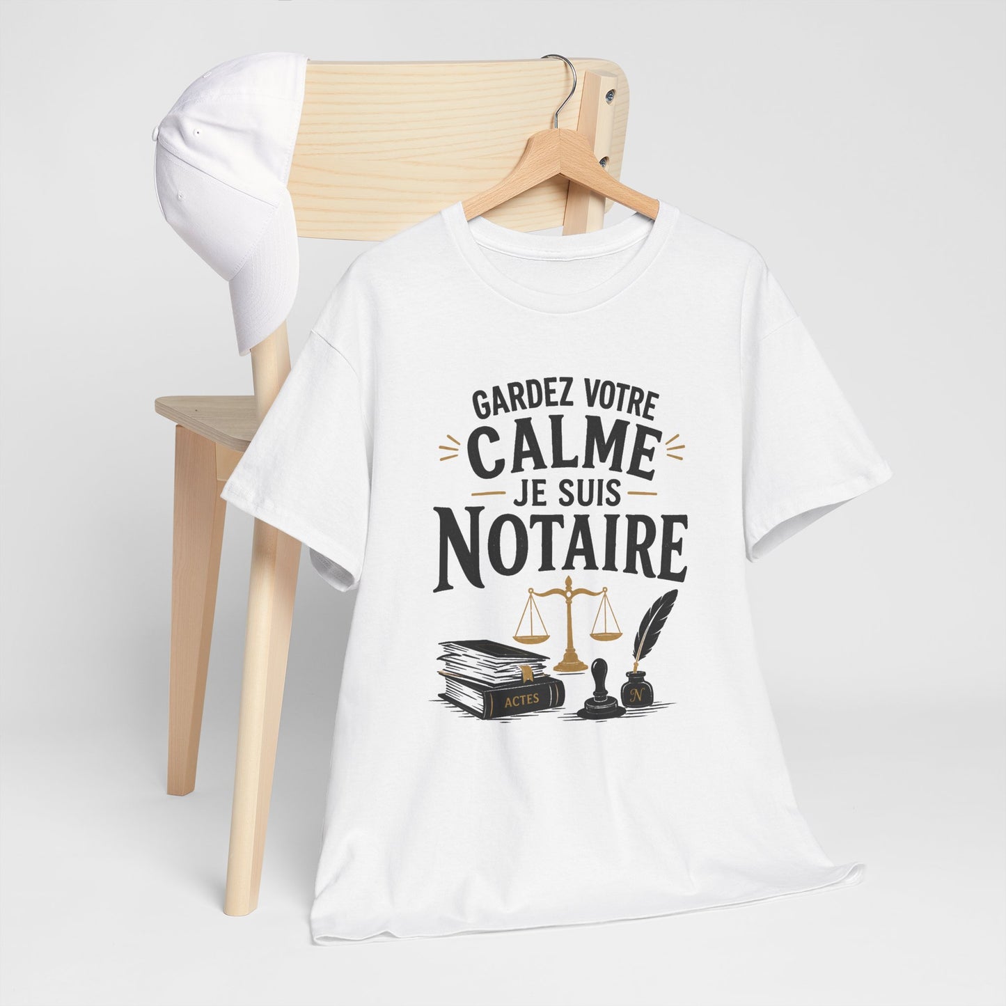 Tee Shirt Homme et Femme Notaire Humour Métier Juridique Cadeau Professionnel Droit Justice Étude Notariale