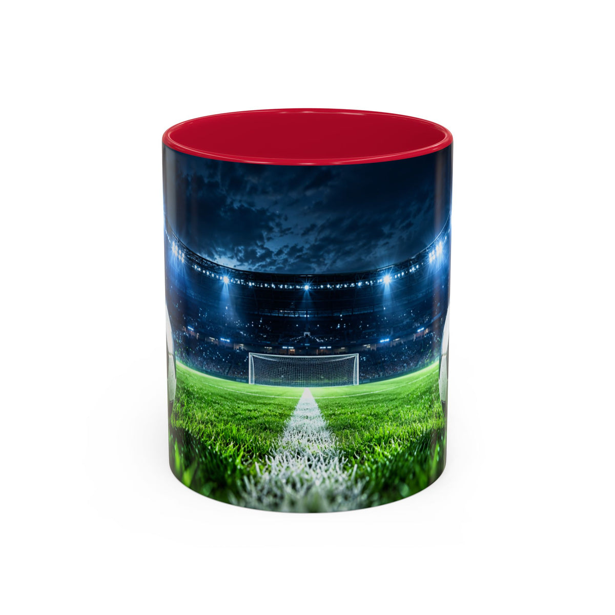 Mug Football Stade Illuminé – Tasse Ballon de Foot et Terrain – Cadeau Original Fan de Football Homme Femme