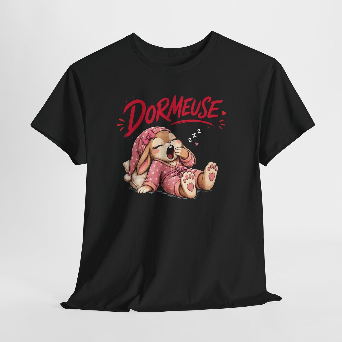 Tee-Shirt Dormeuse – Lapin Mignon Endormi – Cadeau Humour Femme Adulte Amatrice de Siestes