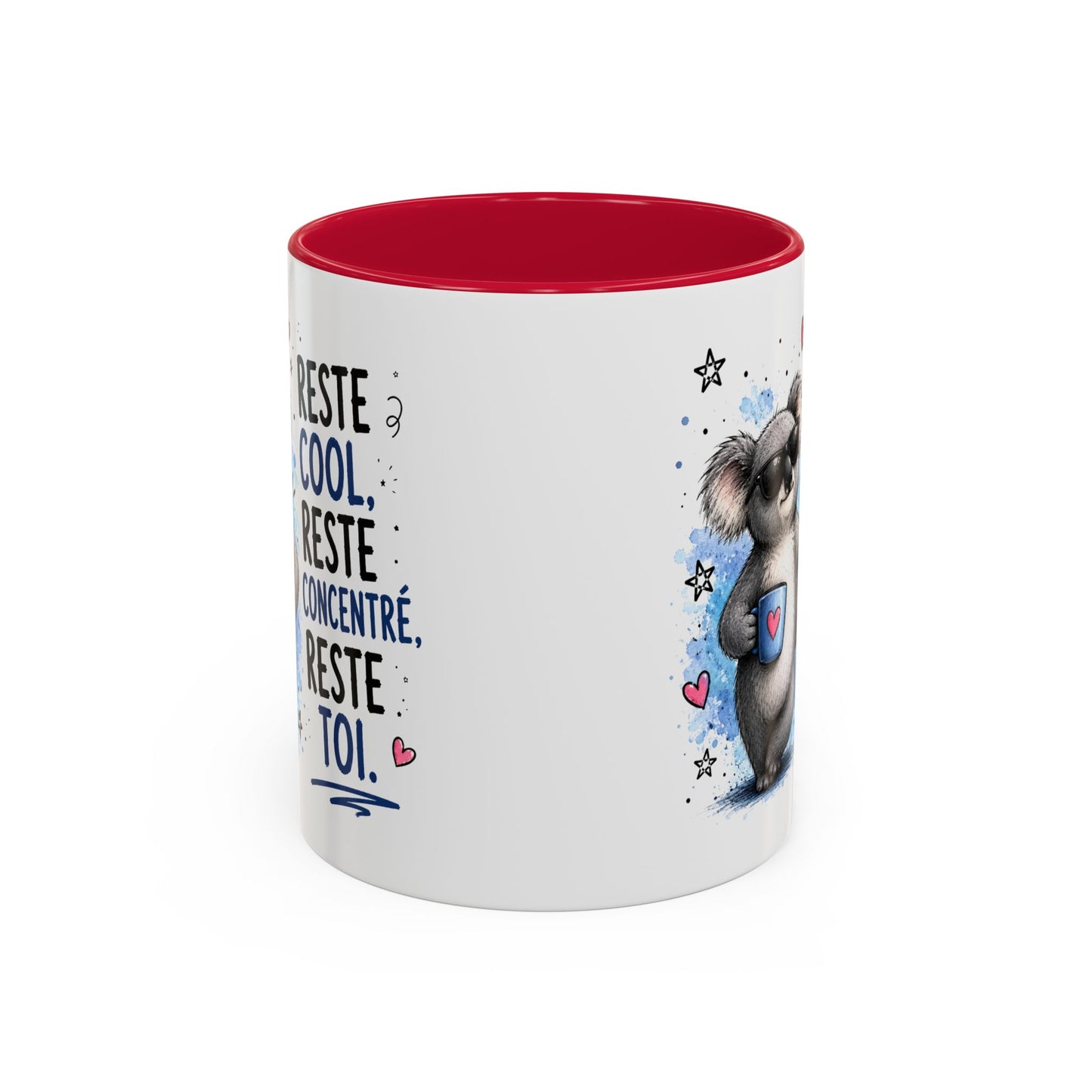 Tasse Koala Drôle Homme Femme – Mug Reste cool reste concentré reste toi – Cadeau Humour Positif 325 ml