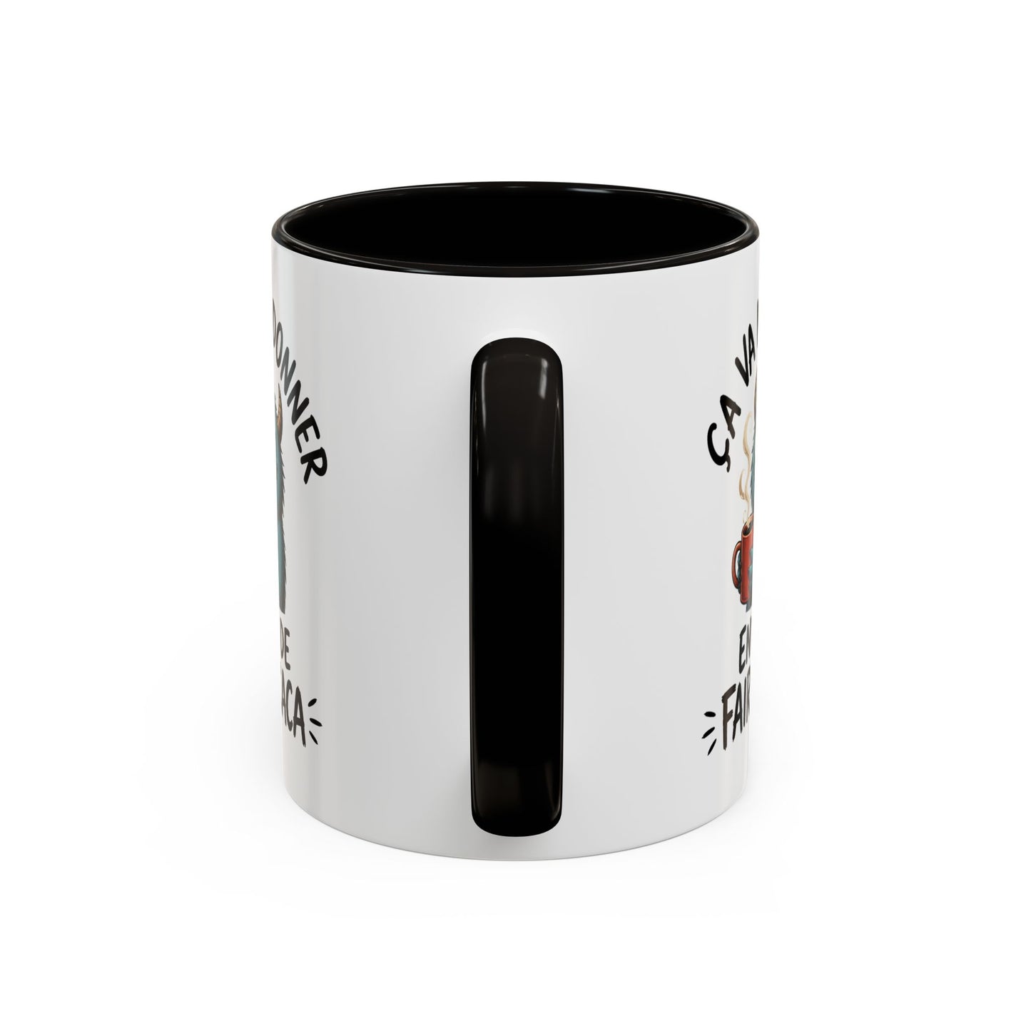 Mug Humoristique Monstre Bleu – Tasse Café Drôle – Cadeau Original Homme et Femme, Collègue Ami Noir Bleu Rouge
