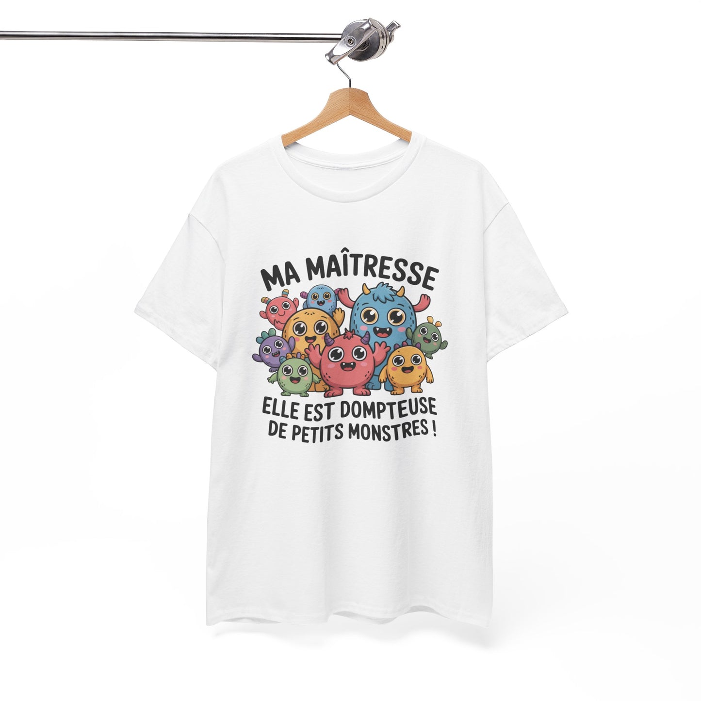 T-Shirt Maîtresse "Dompteuse de Petits Monstres" – Design Monstres Mignons – Cadeau Enseignante Original
