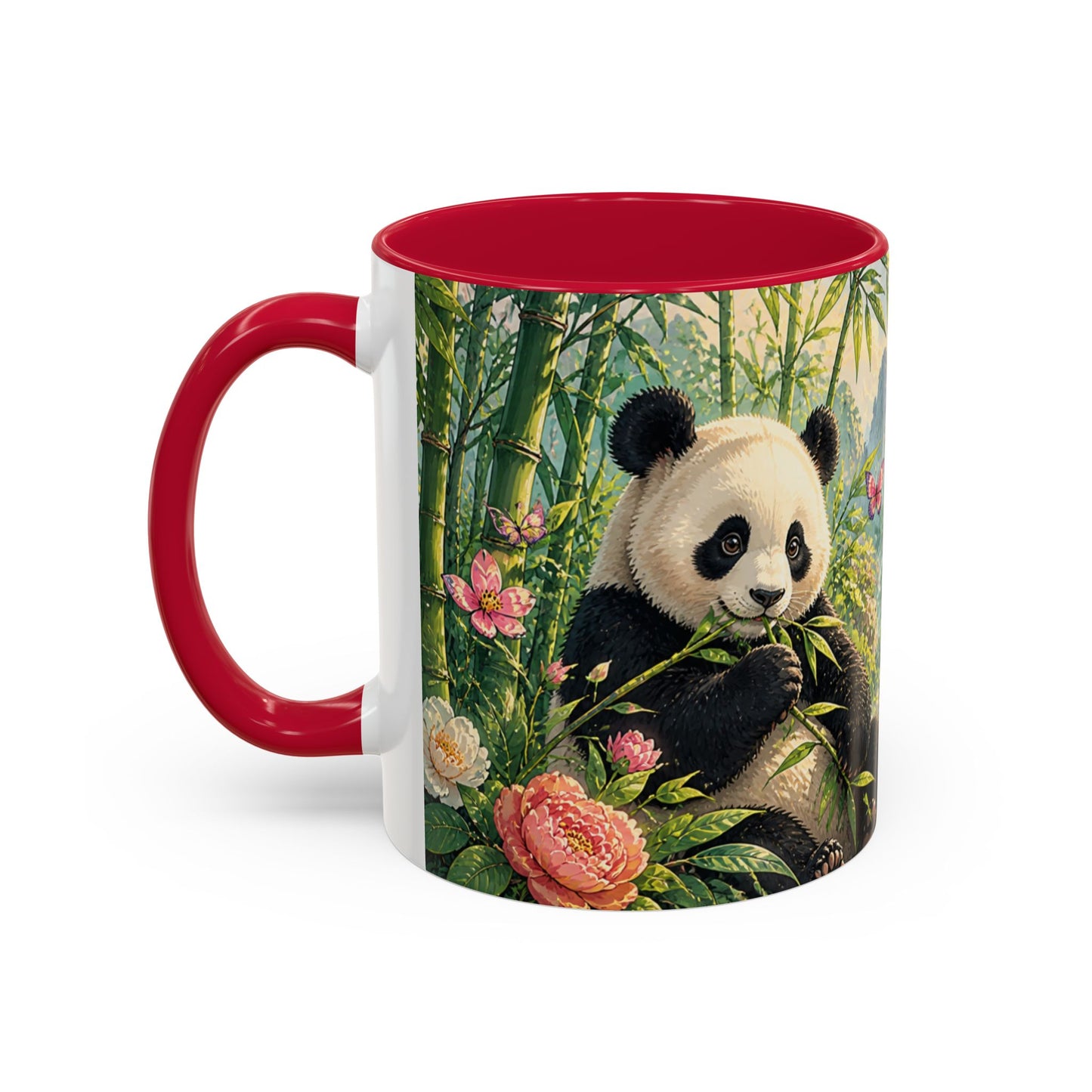 Tasse Panda Bambou – Mug Nature Asiatique avec Fleurs et Paysage Japonais Zen – Cadeau Animal Mignon 325ml