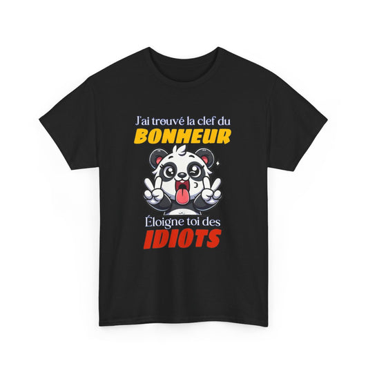 Tshirt Panda Bonheur Idiots Homme femme Humour drôle amusant Panda T-Shirt