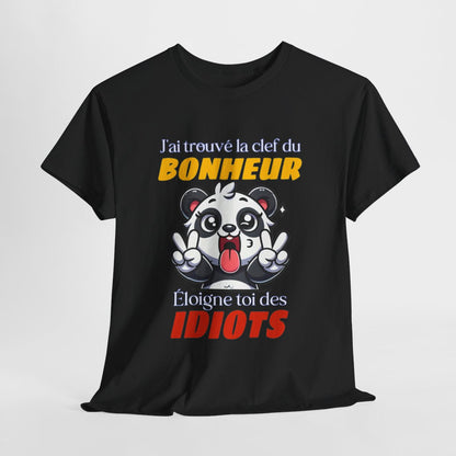 Tshirt Panda Bonheur Idiots Homme femme Humour drôle amusant Panda T-Shirt