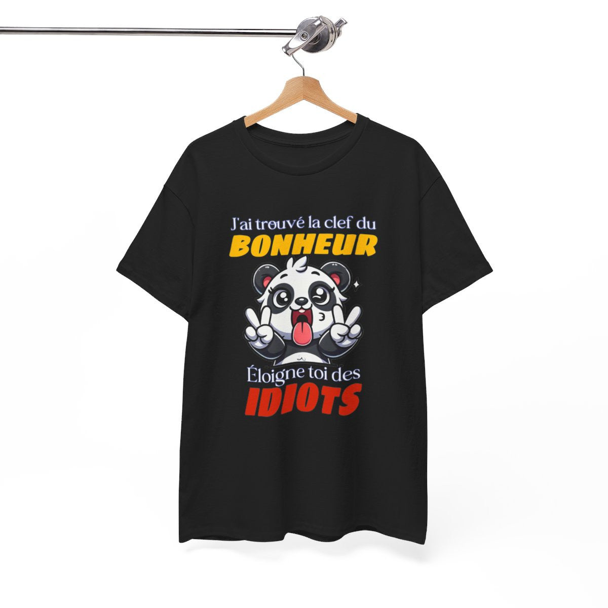 Tshirt Panda Bonheur Idiots Homme femme Humour drôle amusant Panda T-Shirt