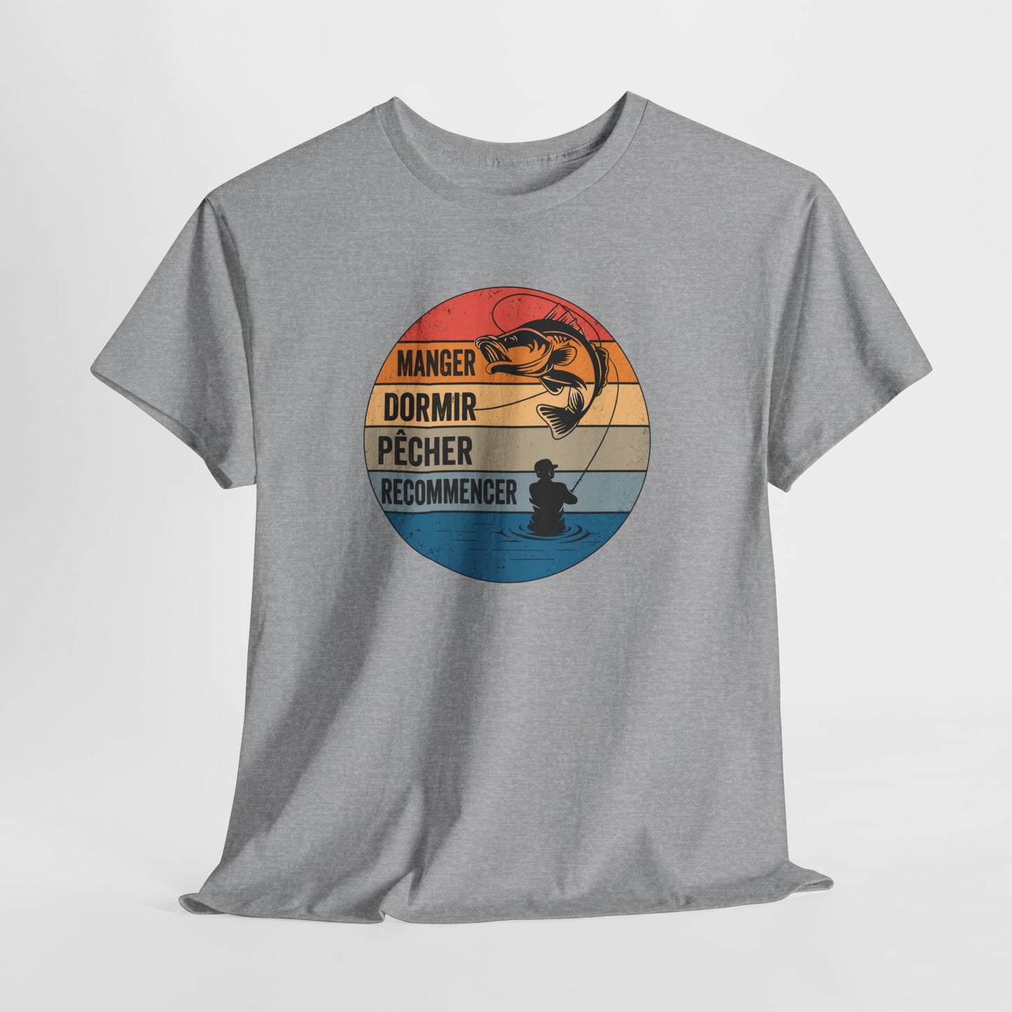 T-Shirt Pêche Homme et Femme – Cadeau Pêcheur Passionné – Pêche Poisson Canne à Pêche – Style Vintage Rétro – Idée Cadeau