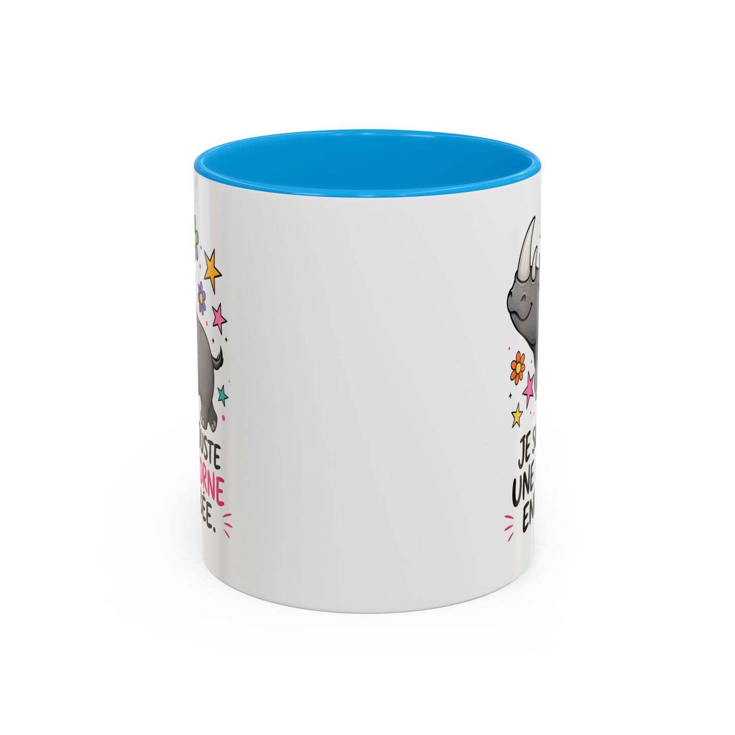 Mug Femme Humoristique – Tasse Rhinocéros Licorne – Idée Cadeau Originale Anniversaire Amie Collègue – 325 ml Noir Bleu Rouge