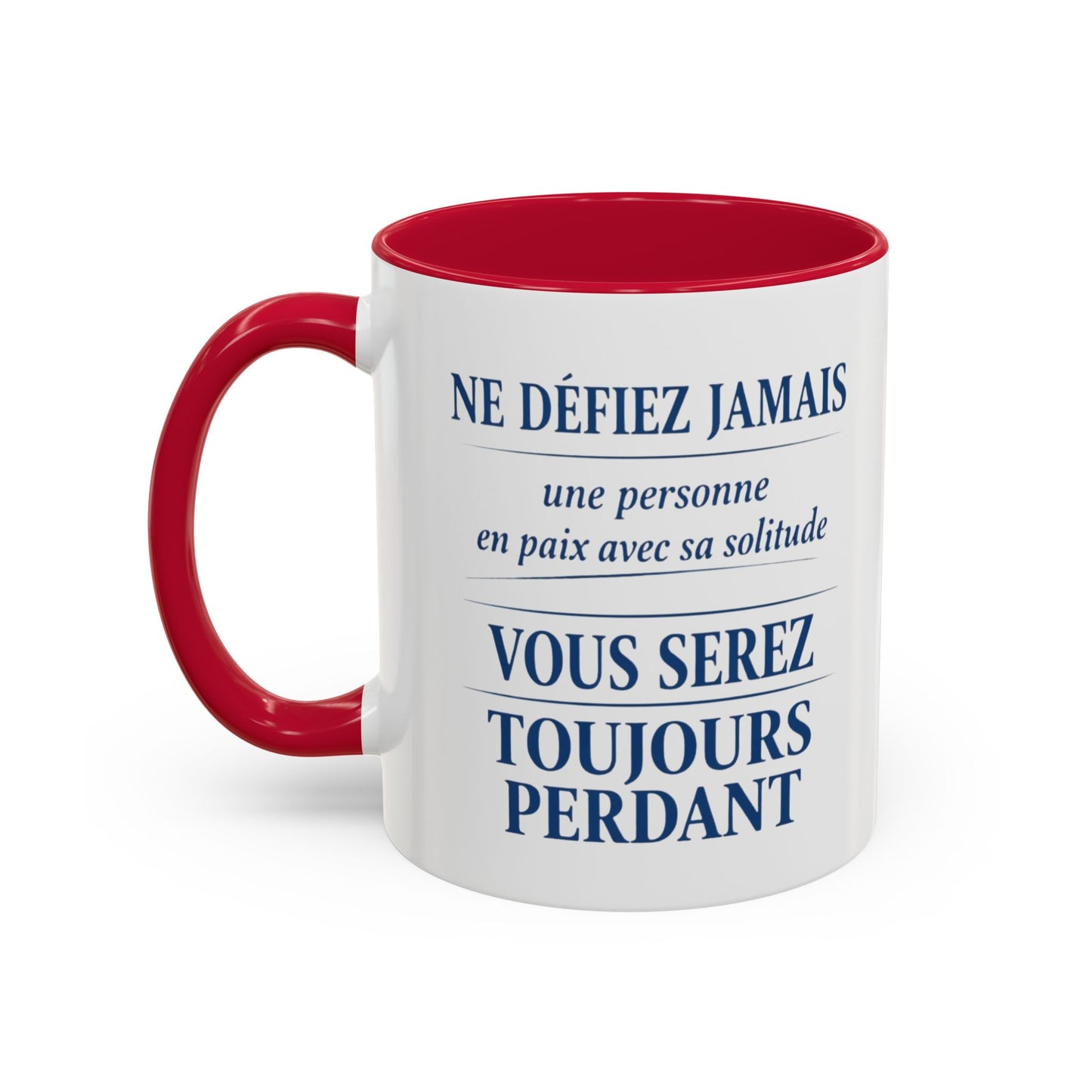 Mug Citation Inspirante – Tasse Motivation Solitude Force Intérieure – Cadeau Inspirant Homme Femme